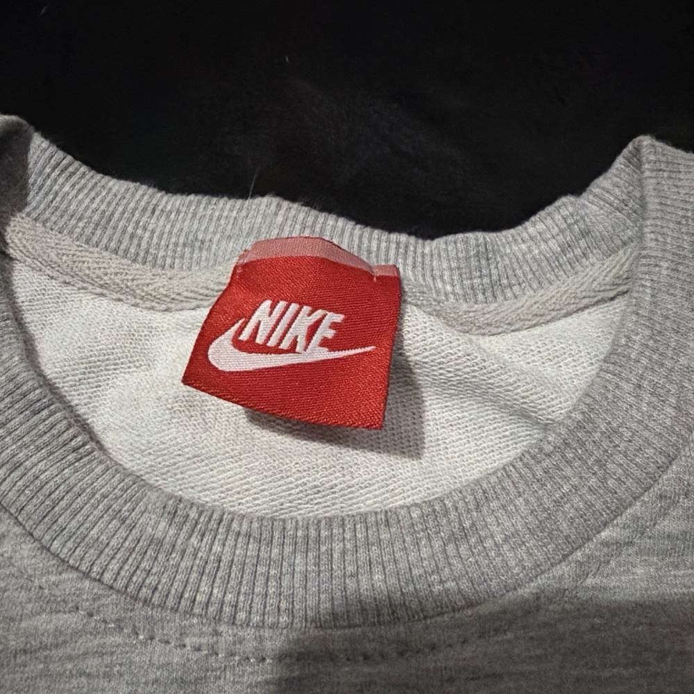 Nike x Stussy Sweatshirt Heather Gray Embroidered Logo Crewneck Mens Streetwear - Picture 3 of 6